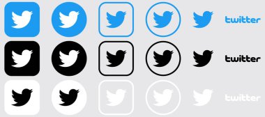 Twitter Logo Mega Paket Simgesi Seti, Twitter Uygulama Vektörü, Düzenlenebilir SVG, PNG, Şeffaf Arkaplan, Dijital İndirme İçin Özel Sosyal Medya Tasarımı