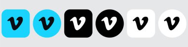 Vimeo Logo Paket Simgesi Seti, Vimeo Uygulama Vektörü, Düzenlenebilir SVG, PNG, Şeffaf Arkaplan, Dijital İndirme için Premium Sosyal Ortam Tasarımı