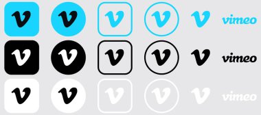 Vimeo Logo Mega Paket Simgesi Seti, Vimeo Uygulama Vektörü, Düzenlenebilir SVG, PNG, Şeffaf Arkaplan, Dijital İndirme İçin Özel Sosyal Ortam Tasarımı