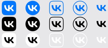 VK Logo Mega Paket Simgesi Seti, VK Uygulama Vektörü, Düzenlenebilir SVG, PNG, Şeffaf Arkaplan, Dijital İndirme İçin Özel Sosyal Medya Tasarımı
