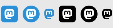 Mastodon Logo Paket Set Vektörü, Mastodon Uygulama Simgesi, Düzenlenebilir SVG, PNG, Şeffaf Arkaplan, Dijital İndirme İçin Sosyal Medya Tasarımı