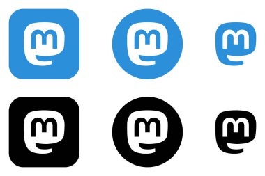 Mastodon Logo Paketi, Mastodon Uygulama Simgesi Set Vektörü, Düzenlenebilir SVG, PNG, Şeffaf Arkaplan, Dijital İndirme İçin Sosyal Medya Tasarımı