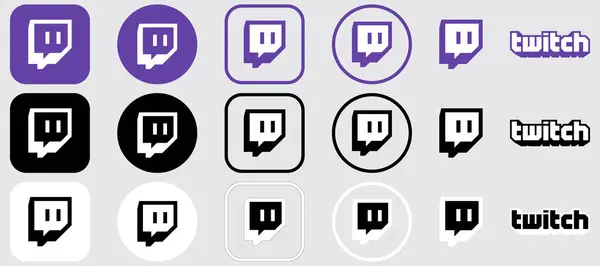 Twitch Logo Mega Paket Simgesi Seti, Twitch Uygulama Vektörü, Düzenlenebilir SVG, PNG, Şeffaf Arkaplan, Dijital İndirme İçin Özel Sosyal Ortam Tasarımı