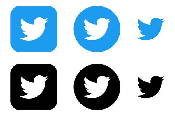 Twitter Logo Bundle, Twitter App Icon Set Vector, Editable SVG, PNG, Transparent Background, Premium Social Media Design for Digital Download