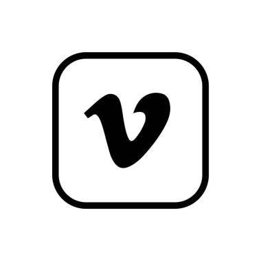 Vimeo Logo Ana Hattı Siyah Simge, Vimeo Uygulama Vektörü, Düzenlenebilir SVG, PNG, Şeffaf Arkaplan, Dijital İndirme İçin Özel Sosyal Medya Tasarımı