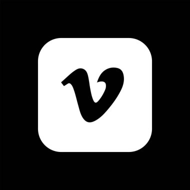 Vimeo Beyaz Logo Simgesi, Vimeo Uygulama Vektörü, Düzenlenebilir SVG, PNG, Şeffaf Arkaplan, Dijital İndirme İçin Özel Sosyal Ortam Tasarımı