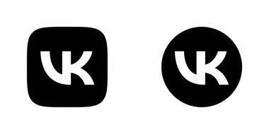 VK Black Square ve Circle Logo Vektörü, VK App Simgesi, Düzenlenebilir SVG, PNG, Şeffaf Arkaplan, Dijital İndirme İçin Sosyal Medya Tasarımı