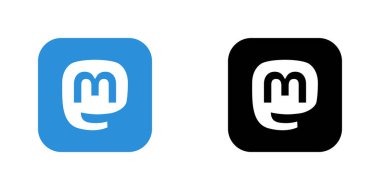 Mastodon Renk ve Siyah Kare Logo Vektörü, Mastodon Uygulama Simgesi, Düzenlenebilir SVG, PNG, Şeffaf Arkaplan, Dijital İndirme İçin Özel Sosyal Medya Tasarımı