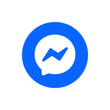 Messenger Circle Logo Simgesi, Messenger App Vektörü, Düzenlenebilir SVG, PNG, Şeffaf Arkaplan, Dijital İndirme İçin Sosyal Medya Tasarımı