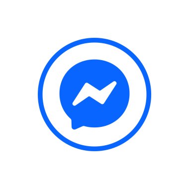 Messenger Logo Çemberi Ana Hattı Simgesi, Ulak Uygulama Vektörü, Düzenlenebilir SVG, PNG, Şeffaf Arkaplan, Dijital İndirme İçin Özel Sosyal Medya Tasarımı