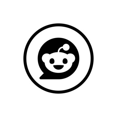 Reddit Logo Siyah Çember Ana Hattı Simgesi, Reddit Uygulama Vektörü, Düzenlenebilir SVG, PNG, Şeffaf Arkaplan, Dijital İndirme İçin Özel Sosyal Medya Tasarımı