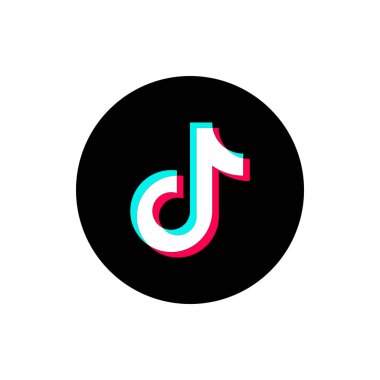 TikTok Çemberi Logo Simgesi, TikTok Uygulama Vektörü, Düzenlenebilir SVG, PNG, Şeffaf Arkaplan, Dijital İndirme İçin Özel Sosyal Medya Tasarımı