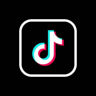 TikTok Beyaz Logo Ana Hattı Simgesi, TikTok Uygulama Vektörü, Düzenlenebilir SVG, PNG, Şeffaf Arkaplan, Dijital İndirme İçin Özel Sosyal Medya Tasarımı