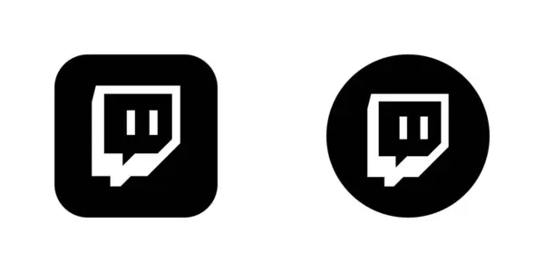 Twitch Black Logo Set, Twitch Simge Vektörü, Düzenlenebilir SVG, PNG, Şeffaf Arkaplan, Dijital İndirme İçin Özel Sosyal Medya Tasarımı
