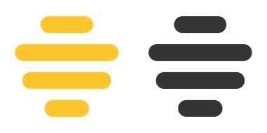 Profesyonel Tasarım için Bumble Rengi ve Siyah Simge Düzenlenebilir Uygulama Logo Vektörü