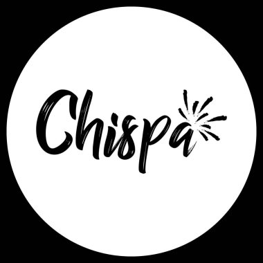 UI UX ve Grafik Kullanımı için Chispa Çemberi Beyaz Logo Düzenlenebilir Vektör Simgesi