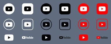 Youtube logo simgesi belirleme vektörü