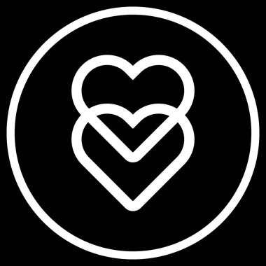 eHarmony Beyaz Çember Ana Hattı Logo Minimum Uygulama Vektörü Simgesi, Şeffaf Arkaplan