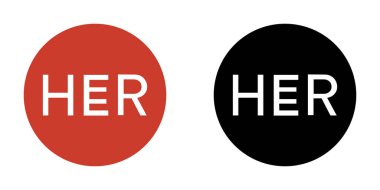 Mobil Projeler için Onun Rengi ve Siyah Çember Logosu Düzenlenebilir Uygulama Vektörü Simgeleri