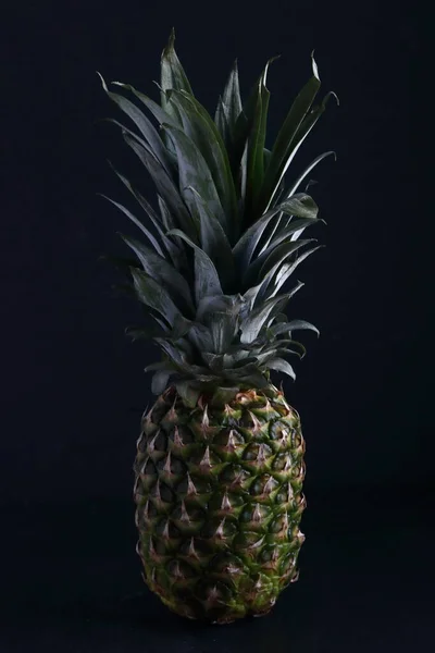 Pineapple Fruit Black Background Dark Shoot — Stock Photo, Image