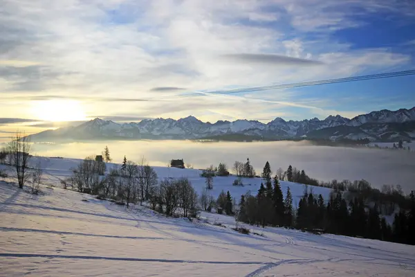 stock image Landscape with tatra mountains. Poland