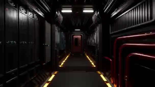 Sci Tunnel Moving Forward Door Open Looped Stock Footage