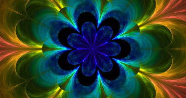 Fraktal sanat. Fraktal dokulardan soyut şekiller.