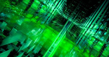 Üç boyutlu üç boyutlu fraktal doku. Bilgisayar tarafından oluşturulan soyut tehnoloji görüntüsü.