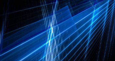 Üç boyutlu üç boyutlu fraktal doku. Bilgisayar tarafından oluşturulan soyut tehnoloji görüntüsü.