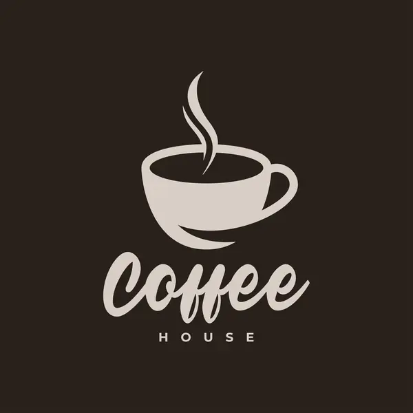 Coffee Cup Logotypen Mörk Rygg Coffee House Eps Vektorgrafik
