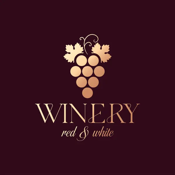 Wine Grape Logo Red White Luxury Wine Winery Eps Royaltyfria Stockvektorer