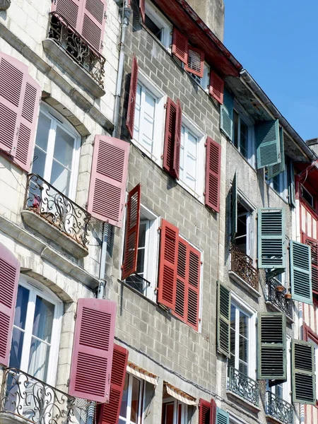 Classical Colourful Facades Bayonne French Part Basque Country France Different — Stock Photo, Image