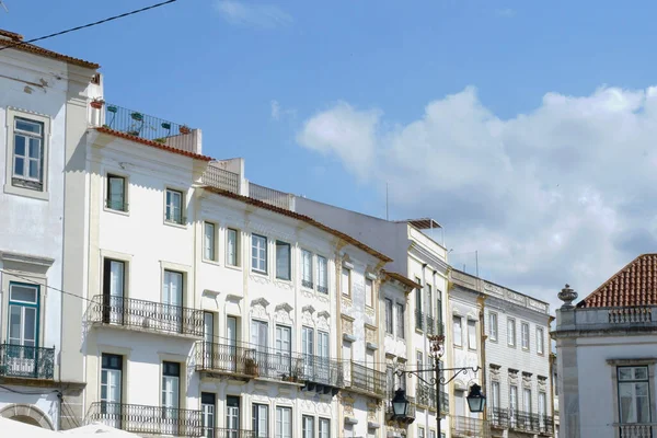 Bâtiments Classiques Vintage Blanchis Chaux Centre Evora Portugal — Photo
