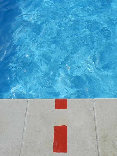 End Swimming Pool Blue Fresh Water Yard Residential Area Madrid Stock Picture