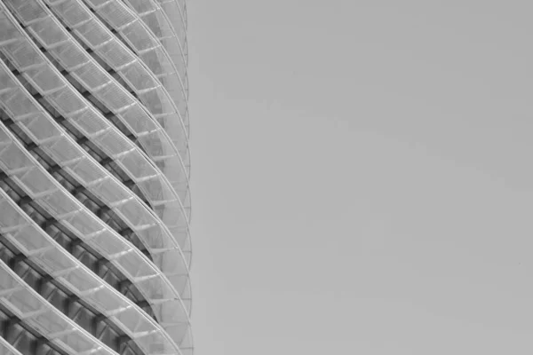 Абстрактные Округлые Минимальные Архитектурные Линии Детали Современной Архитектуры Фона Черно — стоковое фото