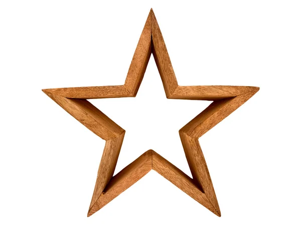 Wood Christmas Star Decoration Copy Space Centre — Stock Photo, Image