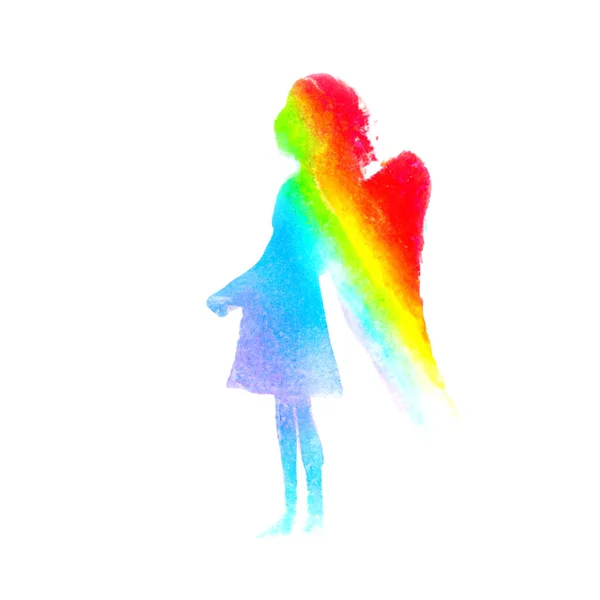 Abstract Angel Rainbow Colors Generative Illustration Imagem De Stock