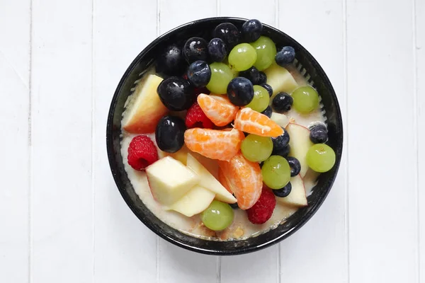 Fruit Salad Porridge Healthy Breakfast Meal Copy Space Obrazy Stockowe bez tantiem