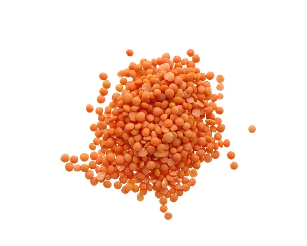 Red Orange Lentils Isolated White Background — Stock Photo, Image