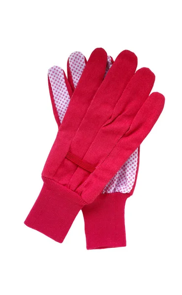 Red Gardening Gloves Isolated White — Stock Photo, Image