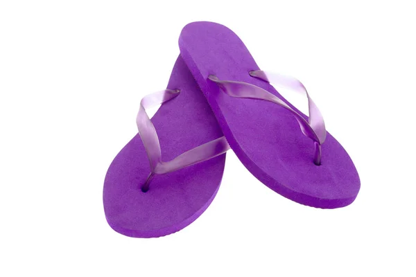 Purple Flipflops Isolated Copy Space — Stock Photo, Image