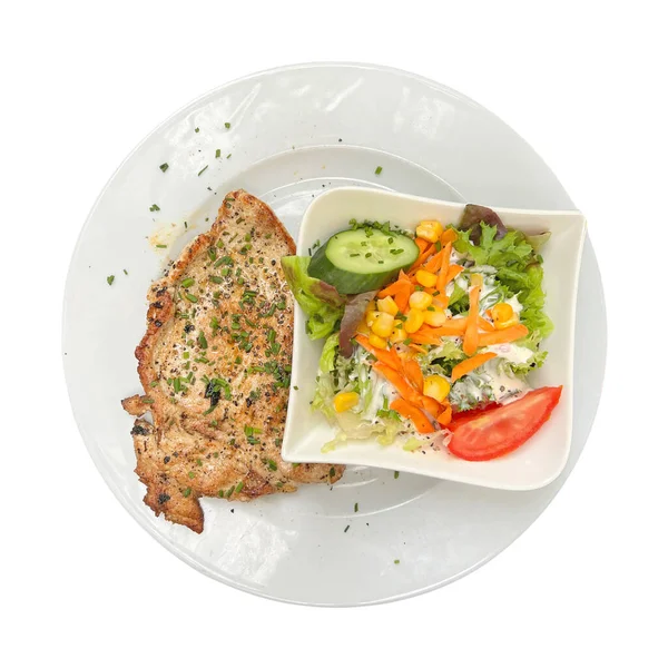 High Angle View Grilled Turkey Steak Copy Space — Stock Photo, Image