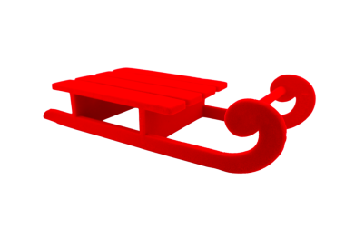 kırmızı küçük kış kızağı oyuncak süslemesi