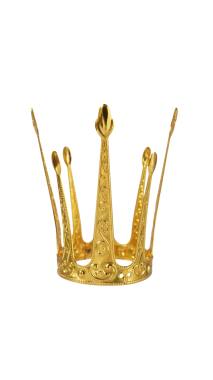 beyaz zemin üzerine altın taç