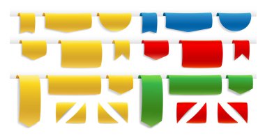 colorful ribbons on white background. Concept graphic design element. Design template with colorful ribbons for paper design