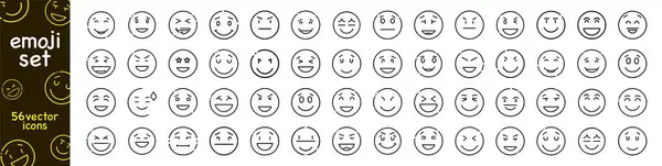 Duygular ayarlandı. Emoji 'nin yüzü koleksiyonu. Farklı duygulara sahip Emoji, mutlu, üzgün, gülen surat.