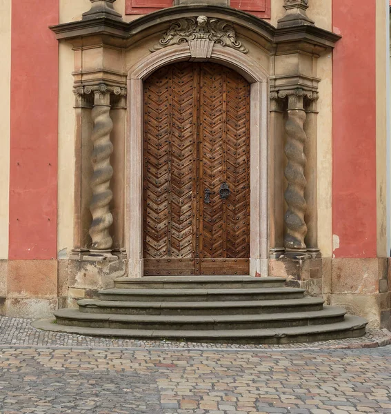 Antike Seitentür Der Georgs Basilika Innenhof Der Prager Burg — Stockfoto