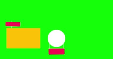 Sosyal medya için son ekran kromakey arkaplanda izole edilmiş. İki video sahibi, üç metin sahibi.