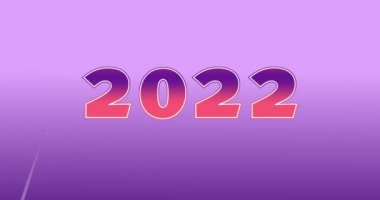 2022 'den 2023' e kadar yükleyici veya geçiş için mutlu yıllar sihirli animasyon. 4K Parlak yıldızlı yeni yıl animasyonu.