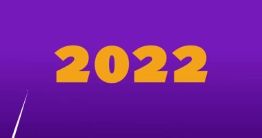 2022 'den 2023' e kadar yükleyici veya geçiş için mutlu yıllar sihirli animasyon. 4K Parlak yıldızlı yeni yıl animasyonu.